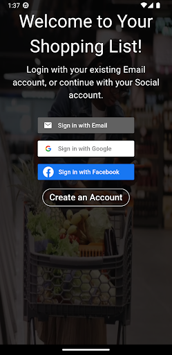 Android application Your Shopping List screenshort