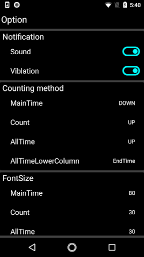 Android application TimePointIntervalTimer byNSDev screenshort