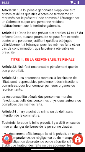 Code Pénal Gabonaise Screen 2