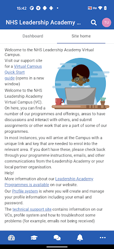 NHS Leadership Academy Screen 2