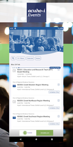 Android application ACUHO-I Event Guides screenshort