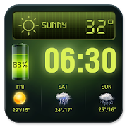 Weather Forecast Widget with Battery and Clock  Icon
