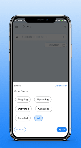 Android application Mobiurja Delivery screenshort