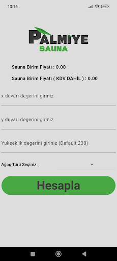 Android application Palmiye Sauna screenshort