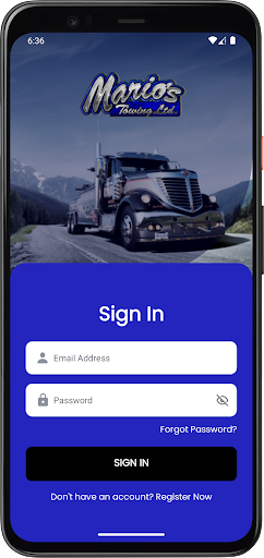 Marios Towing Customer Screen 2
