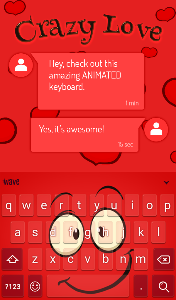 Android application Crazy Love Animated Keyboard + Live Wallpaper screenshort