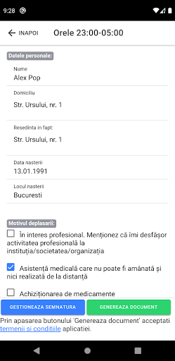 Declaratie proprie raspundere Screen 2