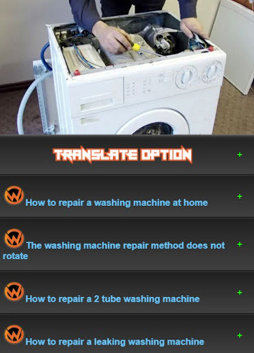 Android application Learn washing machine repair screenshort