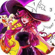 Halloween Coloring Games- Paint by Numbers Offline  Icon