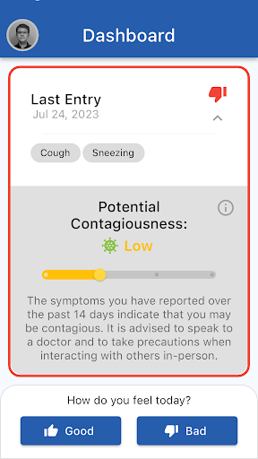 Android application Achoo - Wellness Monitor screenshort