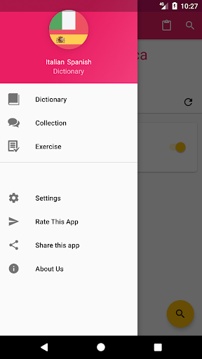 Android application Italian Spanish Dictionary screenshort
