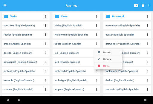 Screenshot of English-Spanish Dictionary