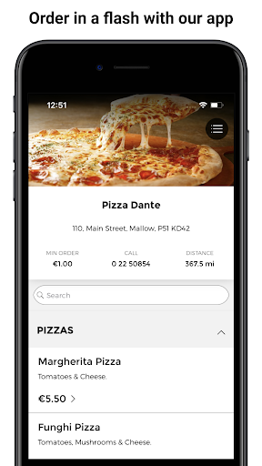 Android application Pizza Dante screenshort