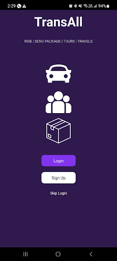 Android application TRANSALL SERVICES screenshort