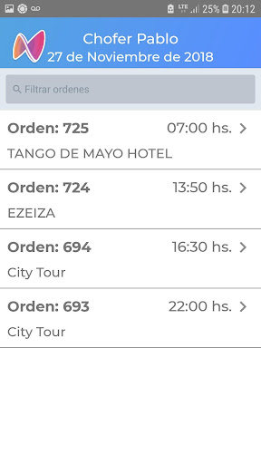 Android application NIO Conductores screenshort