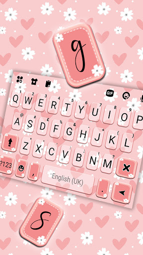 Daisy Pink SMS Keyboard Backgr Screen 2