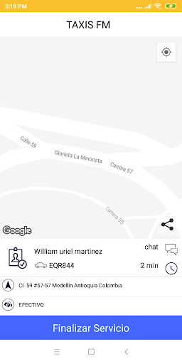 Android application Taxis FM usuario screenshort