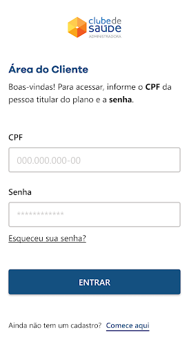 Android application Clube de Saúde screenshort