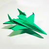 Origami paper airplane icon