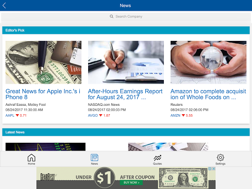 Quotes Nasdaq Tablet Screen 3