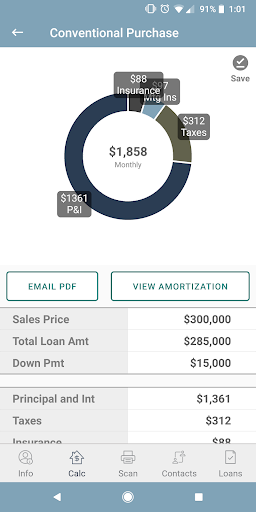 Screenshot of Options Financial Mortgage