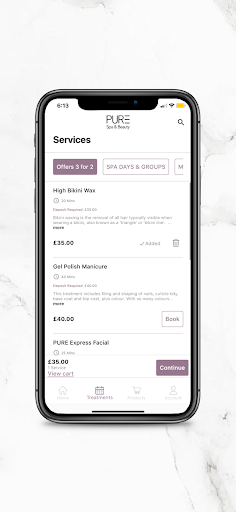 PURE Spa & Beauty Screen 3