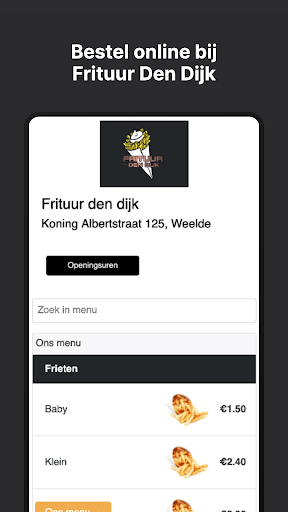 Android application Frituur Den Dijk screenshort