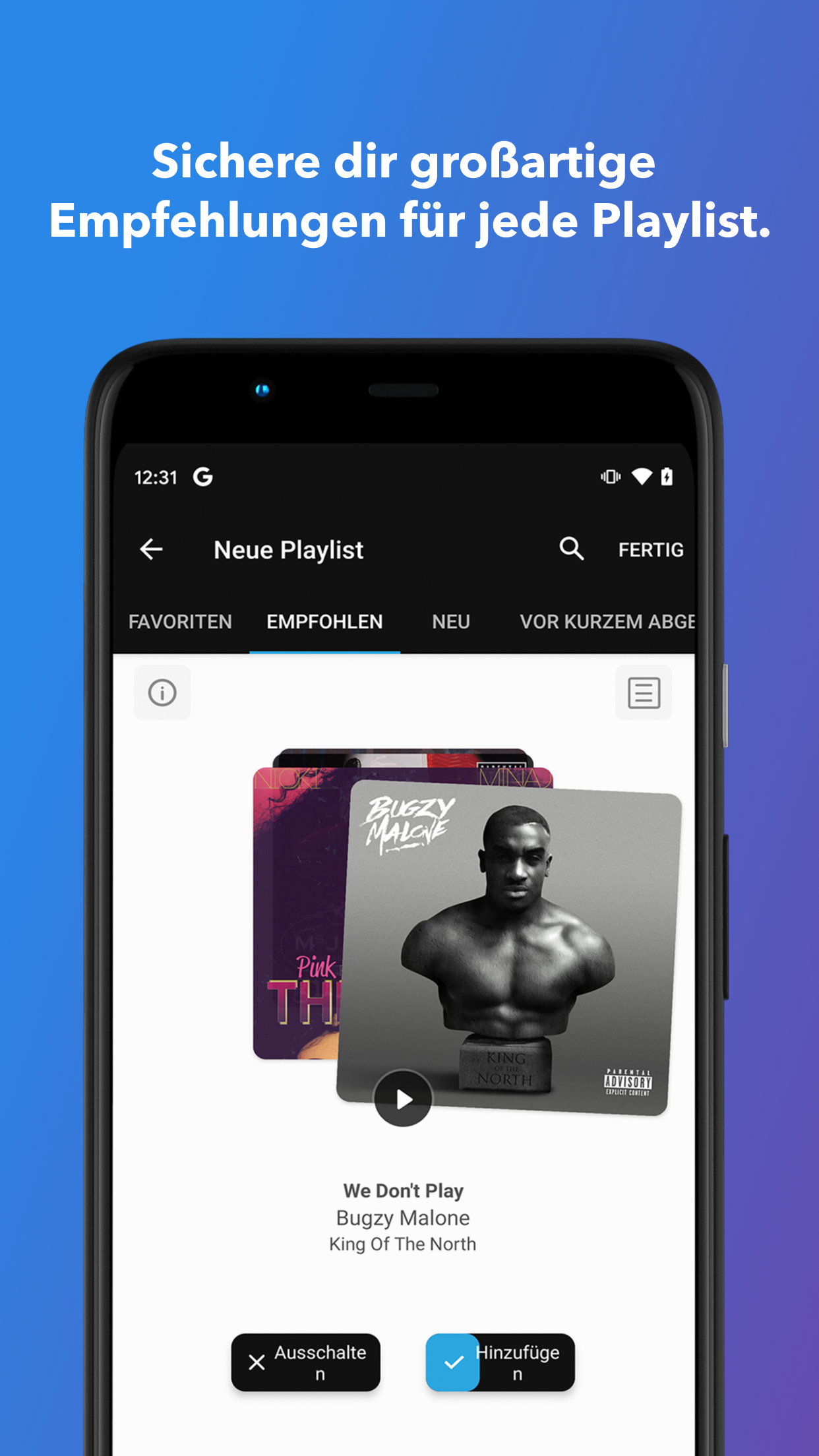 Android application ALDI life Musik powered by Napster screenshort