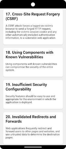 50 OSWAP Vulnerabilities Screen 2