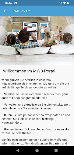 Android application MWB Kundenportal screenshort