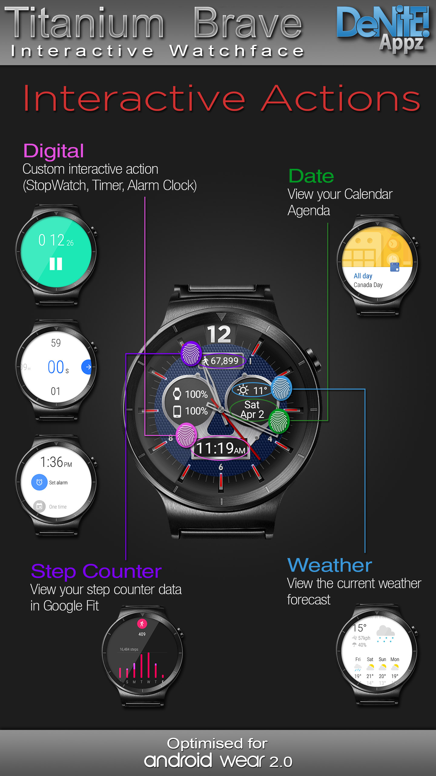 Android application Titanium Brave HD WatchFace Widget Live Wallpaper screenshort