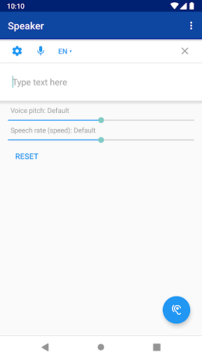Android application Speaker: TTS screenshort