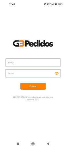 Android application G3Pedidos screenshort