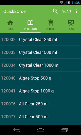 Android application Quick2Order screenshort