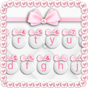Girly Pink Bows Keyboard Theme