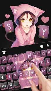 Cat Girl Kawaii Keyboard Background 1.0 APK screenshots 2
