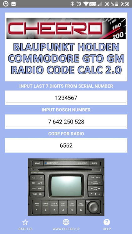 RADIO CODE for HOLDEN COMMODOR - 1.1.1 - (Android)