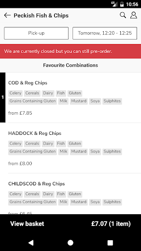 Peckish - Click and Collect Screen 2