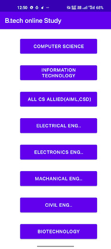 B.TECH Online Study Screen 3
