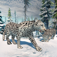 Арктический леопард снежный лес сим