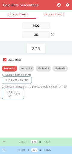 Android application Calculate percentage screenshort