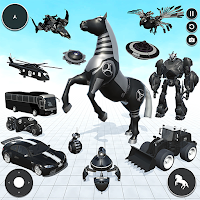 Horse robot car transform game