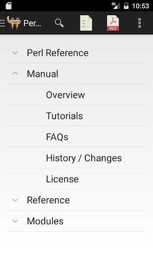 Android application Perl Language Reference Guide screenshort