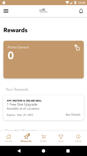 Screenshot of Ding Tea Rewards