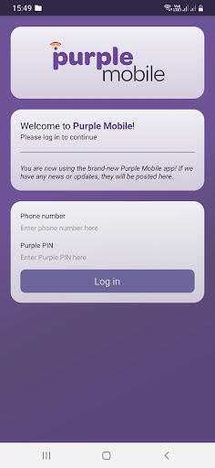 Android application Purple Mobile screenshort