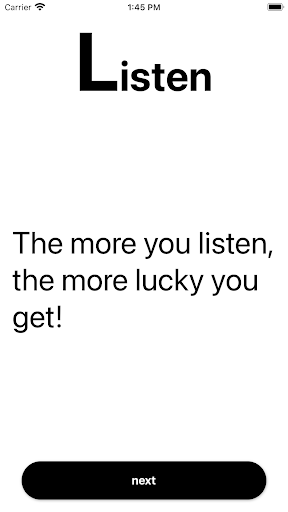 Android application Lupe - listen a minute screenshort