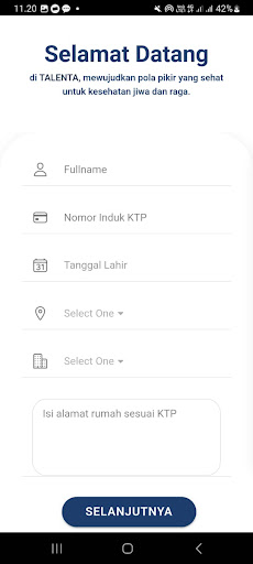 Android application Talenta screenshort