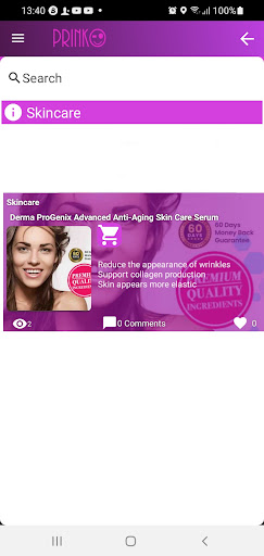 Android application Prinko Shopping screenshort