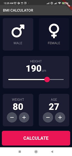 Android application Slim BMI Calculator screenshort