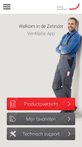 Zehnder Ventilatie App Screen 2